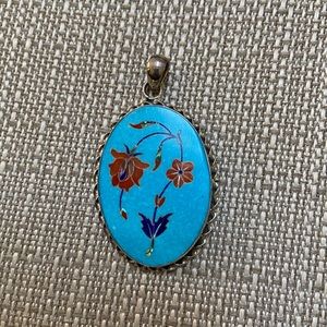 Sterling mosaic pendant. Descendants of Taj Mahal